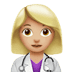 👩🏼‍⚕️ woman health worker: medium-light skin tone display on Apple